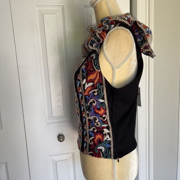 Eva Franco Embroidered Corset Top for Women Medium Multicolored anthropologie - Picture 7 of 16